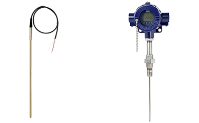 左：連接電纜模型TR40電阻溫度計（應用廣泛）右：為流程工業(yè)模型tr12-b電阻溫度計（石化、石油和天然氣行業(yè)）